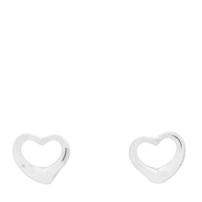Tiffany Sterling Silver 11mm Elsa Peretti Open Heart Earrings 1 of 3