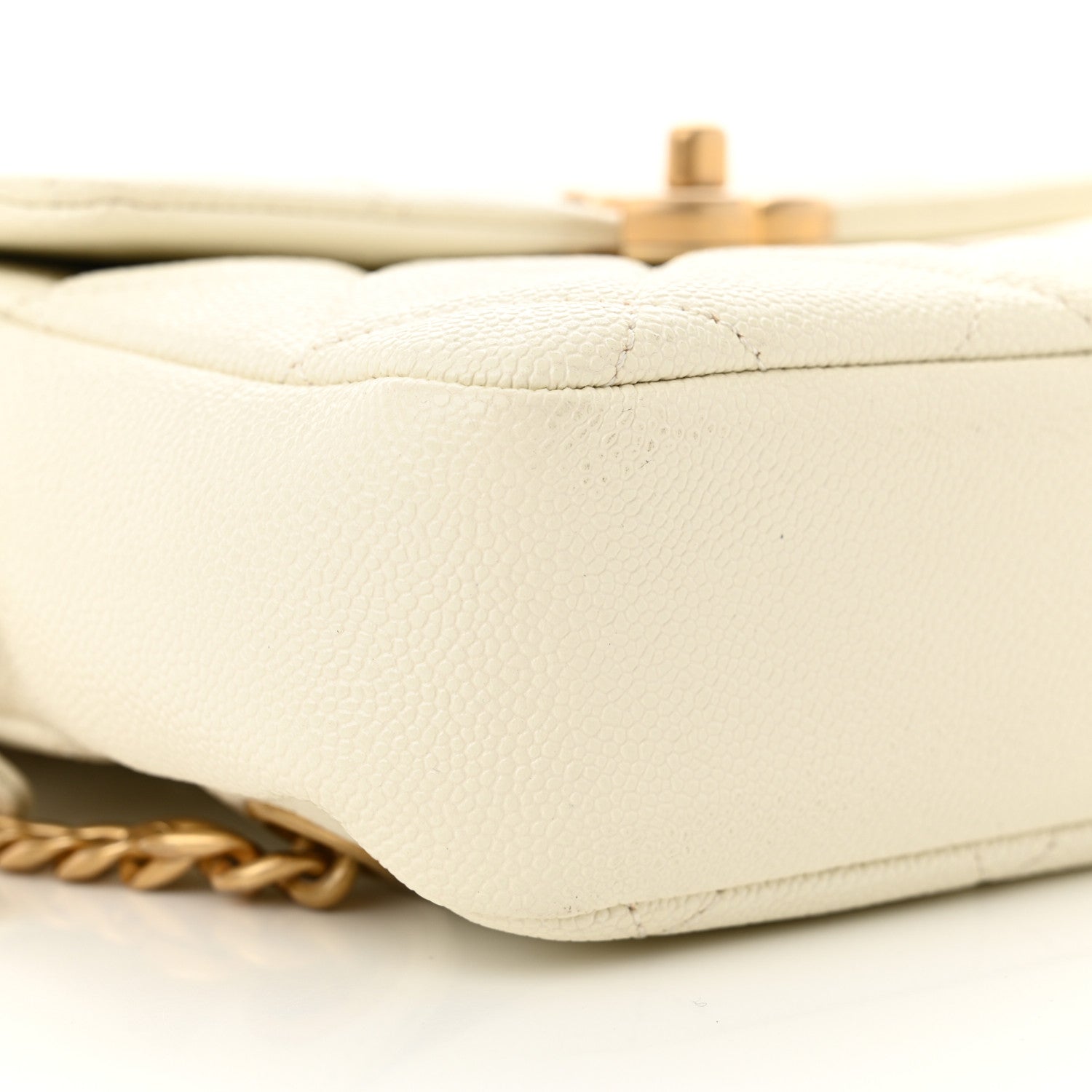 Chanel Shiny Caviar Quilted Chain Melody Backpack White 9 of 12