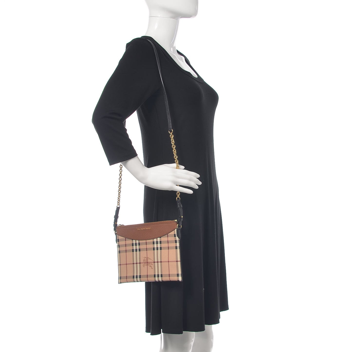 Haymarket Check Peyton Crossbody Clutch Bag Toffee