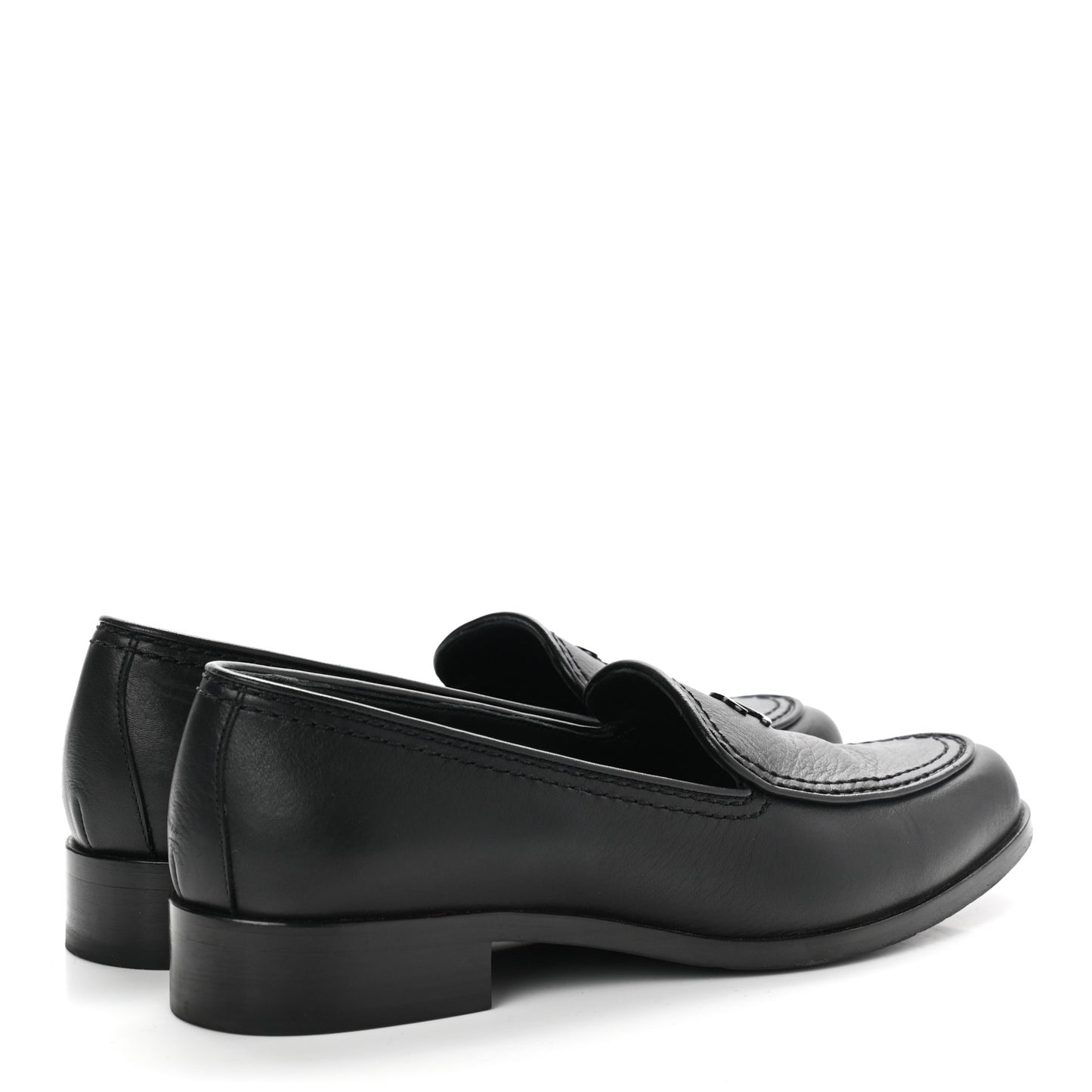 Calfskin CC Mocassin Loafers 36.5 Black