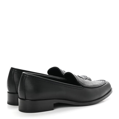 Chanel Calfskin CC Mocassin Loafers 36.5 Black 4 of 11