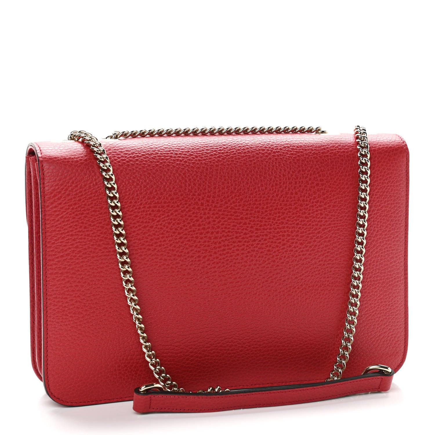 Gucci Dollar Calfskin Interlocking G Shoulder Bag Red 3 of 10