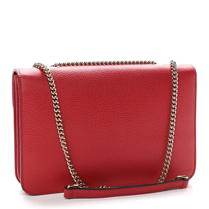 Gucci Dollar Calfskin Interlocking G Shoulder Bag Red 3 of 10