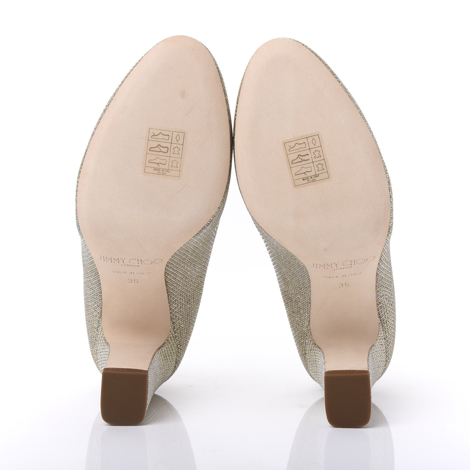 Jimmy Choo Glitter Fabric Billie 85 Pump 35 Champagne 5 of 7
