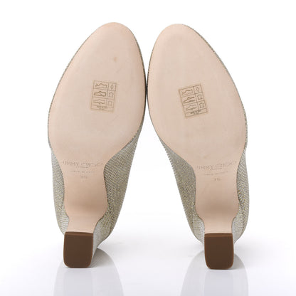 Jimmy Choo Glitter Fabric Billie 85 Pump 35 Champagne 5 of 7