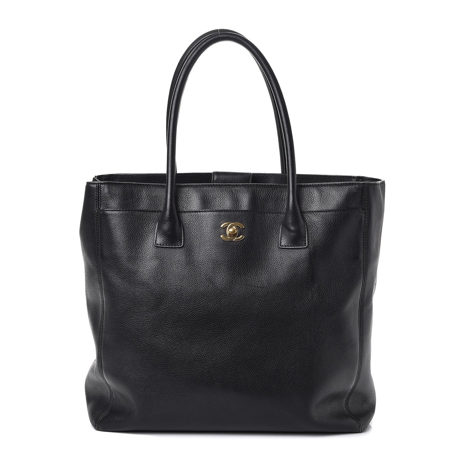 Chanel Calfskin Tall Cerf Tote Black 1 of 23