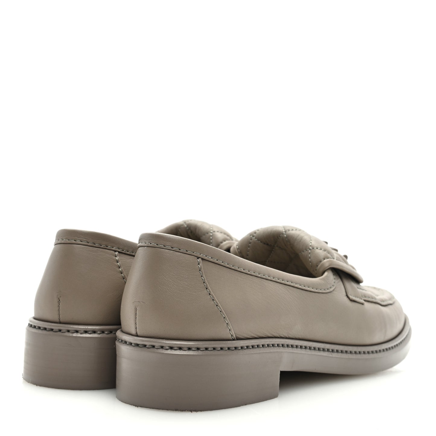 Lambskin Quilted CC Turnlock Loafers 39.5 Grey