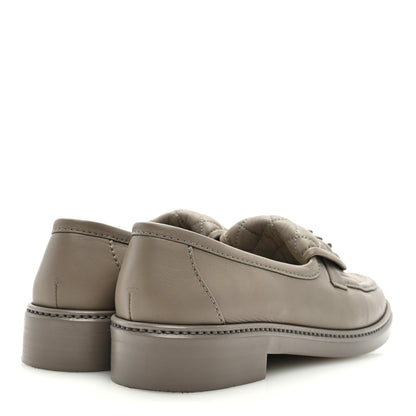Chanel Lambskin Quilted CC Turnlock Loafers 39.5 Grey 4 of 11