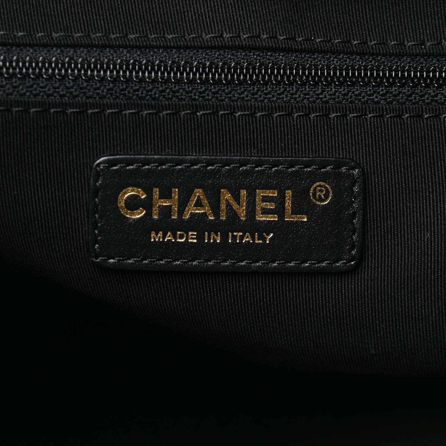 Chanel Lambskin Quilted Drawstring Shopping Bag Black 6 of 11