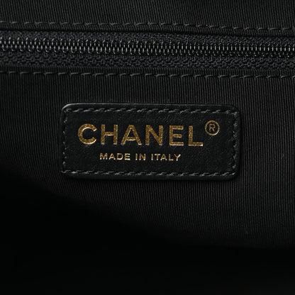 Chanel Lambskin Quilted Drawstring Shopping Bag Black 6 of 11