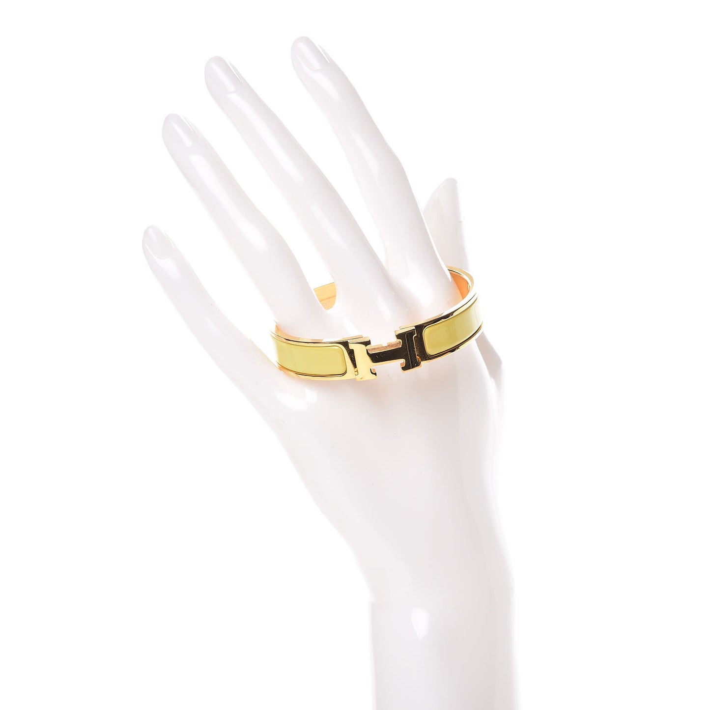 Enamel Narrow Clic Clac H Bracelet PM Jaune Citron