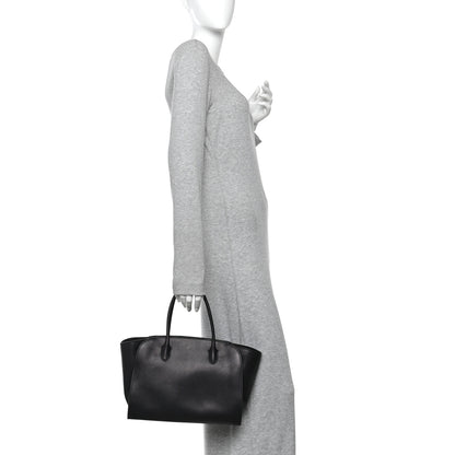 The Row Polished Saddle Calfskin Marlo 12 Tote Bag Black 2 of 9