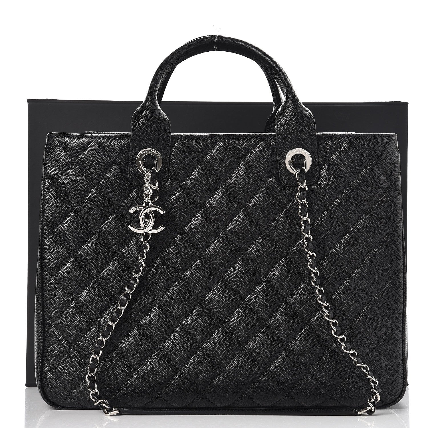 Chanel Caviar Quilted Large Urban Companion Top Handle Shopping Tote Black 8 of 8
