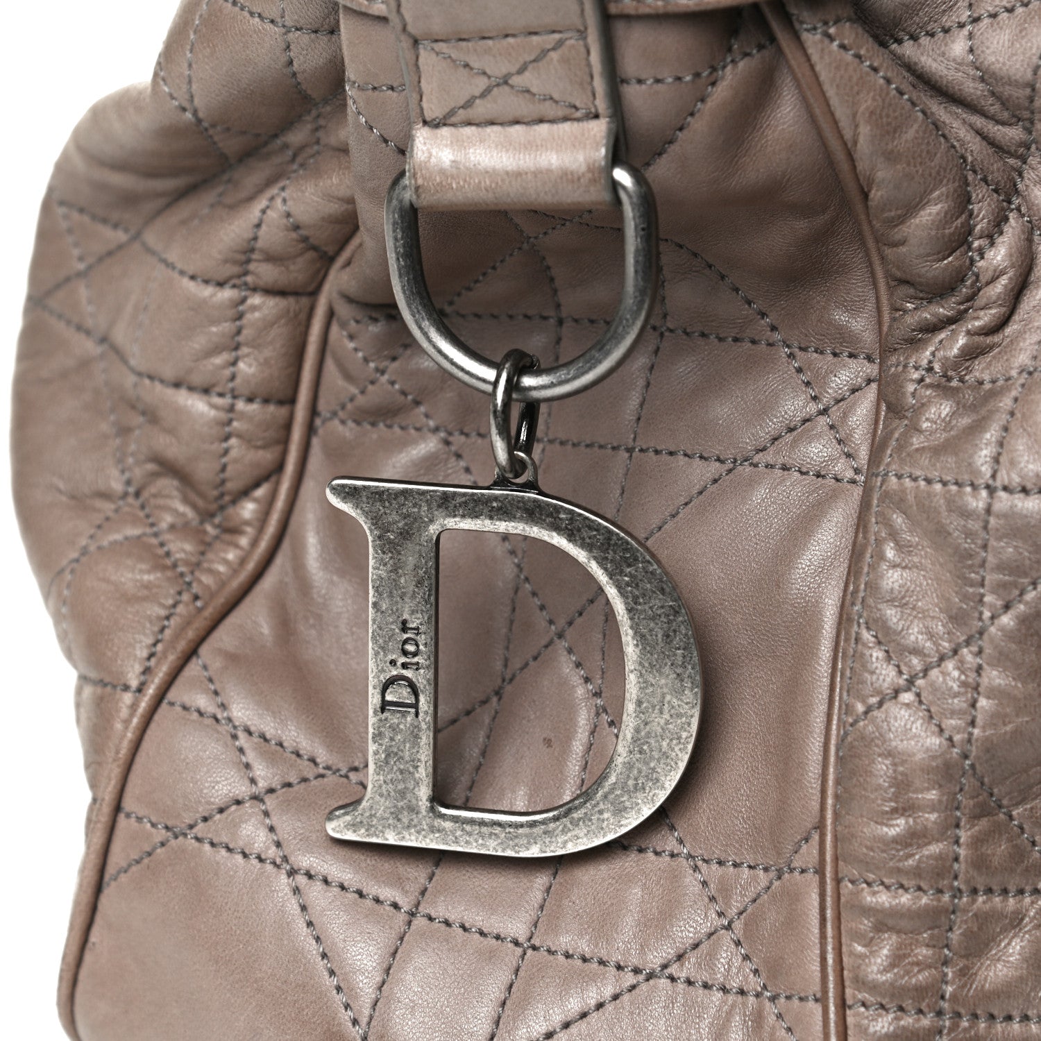 Christian Dior Lambskin Cannage Drawstring Bag Bronze 14 of 14