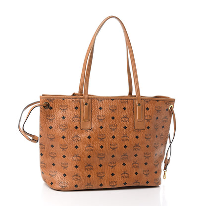 MCM Visetos Medium Liz Reversible Shopper Tote Cognac 4 of 15