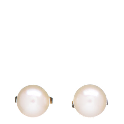 Tiffany 18K Yellow Gold Akoya Pearl 6mm Earrings 1 of 5