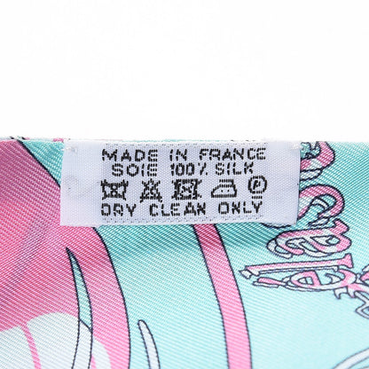 Hermes Silk Calèche, Mors et Bouteilles Twilly Turquoise Rose Ciel 3 of 5