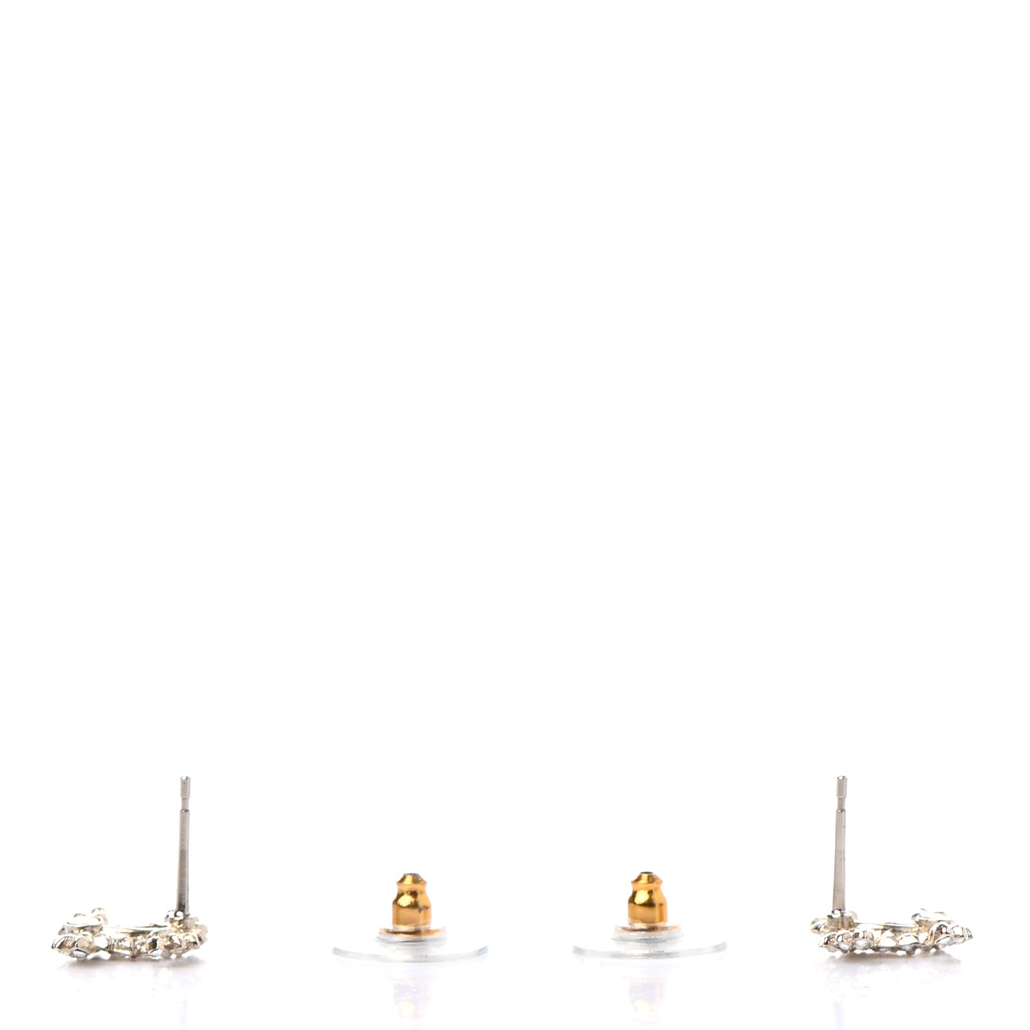 Chanel Strass Crystal Dazzling Wheat CC Earrings Gold 3 of 5