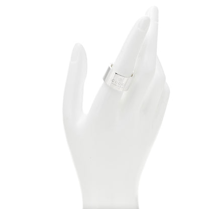 Gucci Sterling Silver 12mm Signature Band Ring 57 8 2 of 5