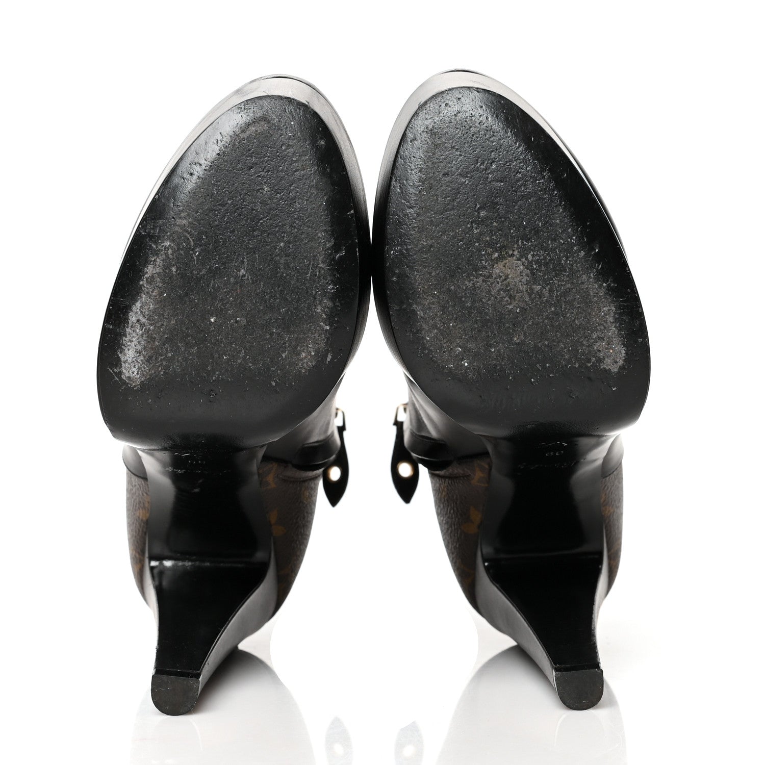 Louis Vuitton Calfskin Monogram Afterglow Platform Ankle Boots 39 Black 5 of 10