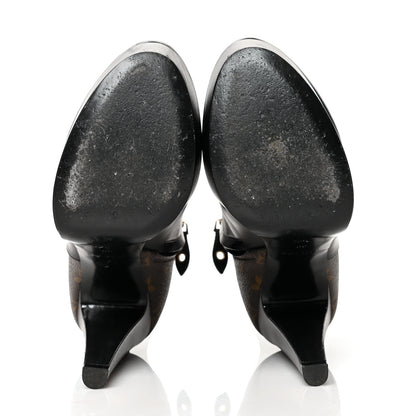 Louis Vuitton Calfskin Monogram Afterglow Platform Ankle Boots 39 Black 5 of 10