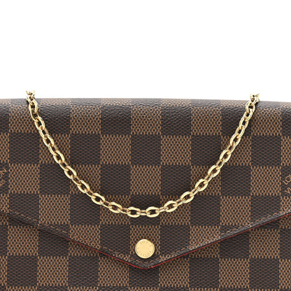 Louis Vuitton Damier Ebene Pochette Felicie Chain Wallet 8 of 15