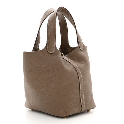 Hermes Taurillon Clemence Picotin Lock 18 PM Etoupe 3 of 12
