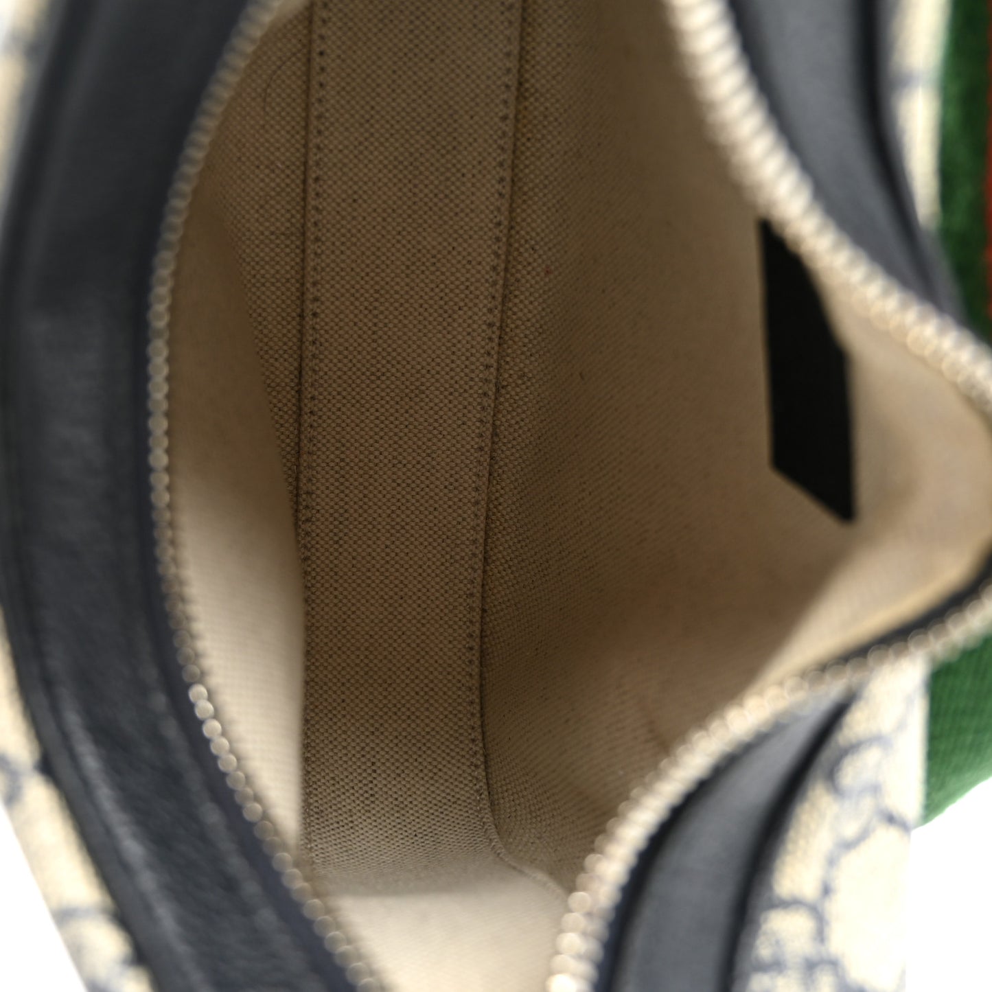 GG Supreme Monogram Textured Calfskin Web Small Attache Shoulder Bag Beige Blue