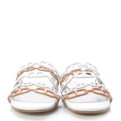 Hermes Nappa Thalassa 90 Sandals 37.5 White Naturel 2 of 10