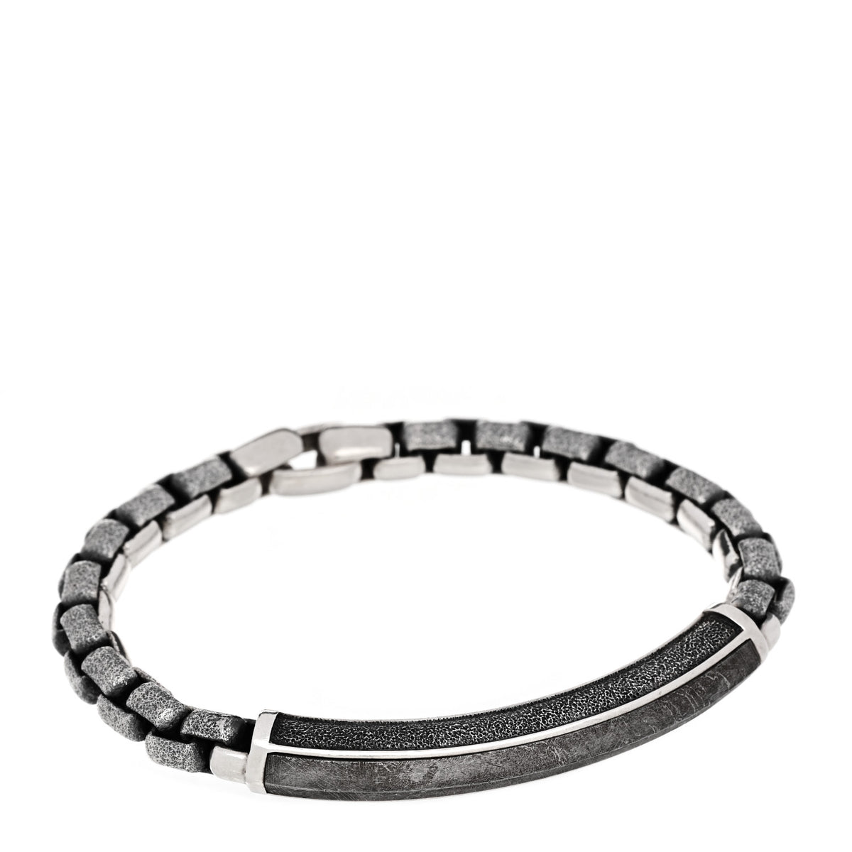 David Yurman Sterling Silver Meteorite ID Bar Bracelet 1 of 3