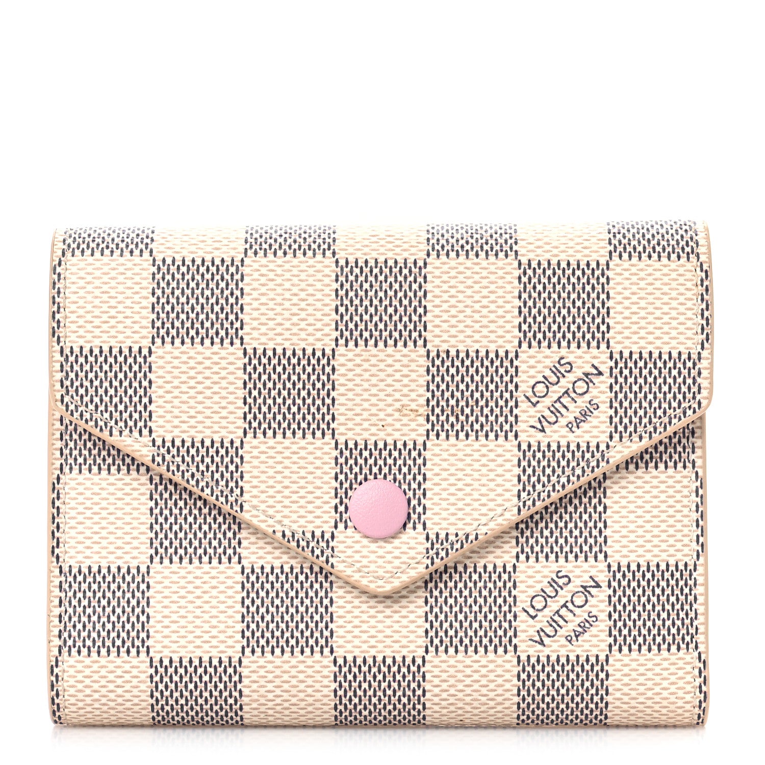 Louis Vuitton Damier Azur Victorine Wallet Rose Ballerine 1 of 9