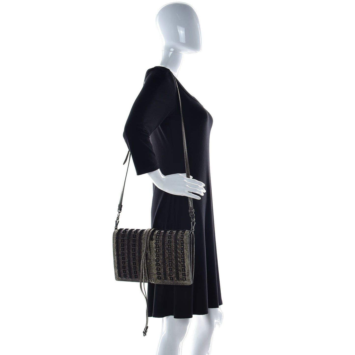 Karung Velvet Intrecciato Full-Flap Tie Clutch Crossbody