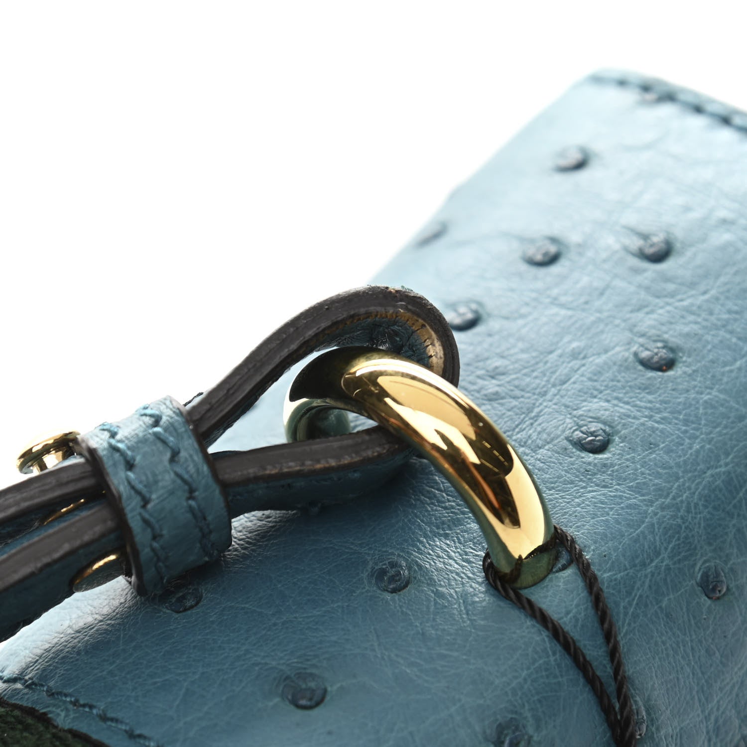 Gucci Ostrich Medium Sylvie Top Handle Bag Deep Cobalt 11 of 12