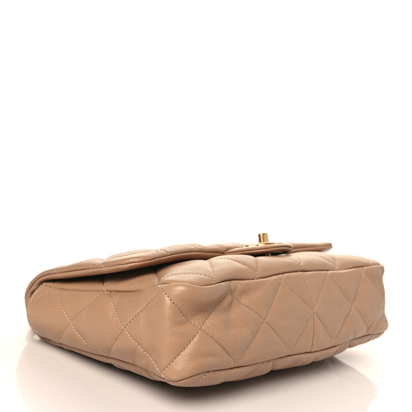 Lambskin Quilted Large CC Funky Town Flap Beige