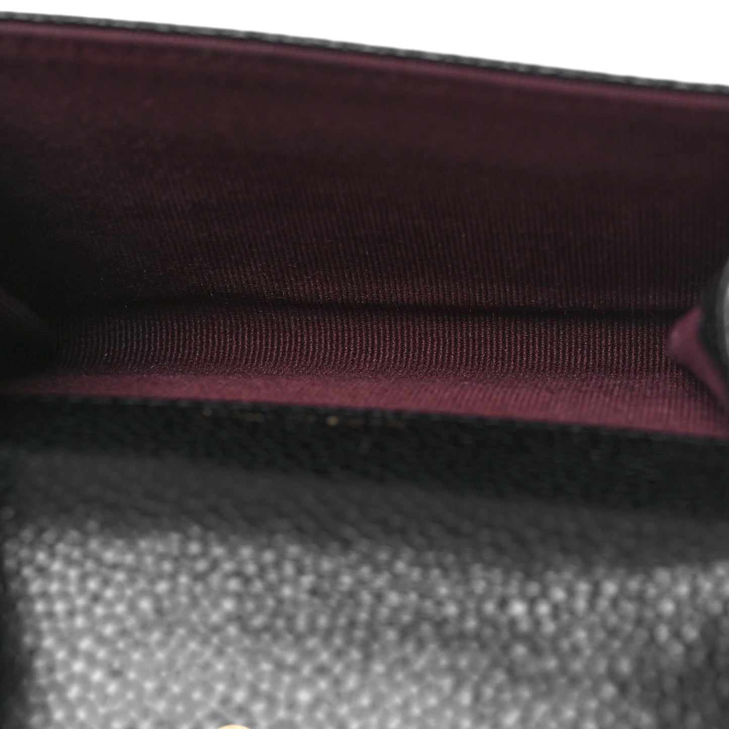 Caviar Quilted Flap Card Holder Wallet Black