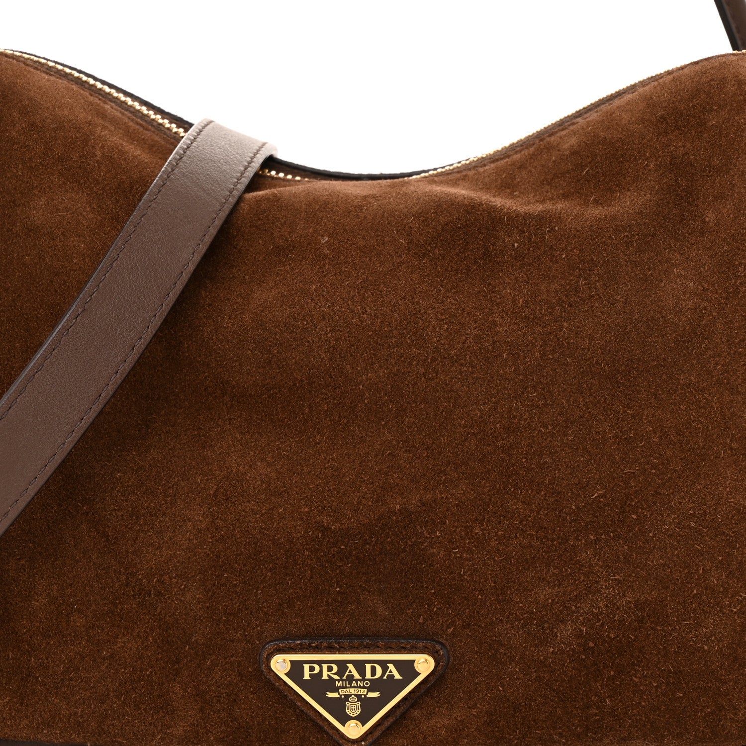 Prada Scamosciato Darling Shoulder Bag Cacao 8 of 13