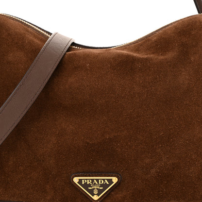 Prada Scamosciato Darling Shoulder Bag Cacao 8 of 13