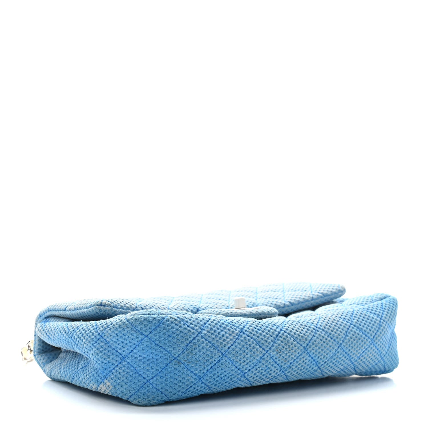 Chanel Neoprene Quilted Medium Single Flap Blue 4 of 10