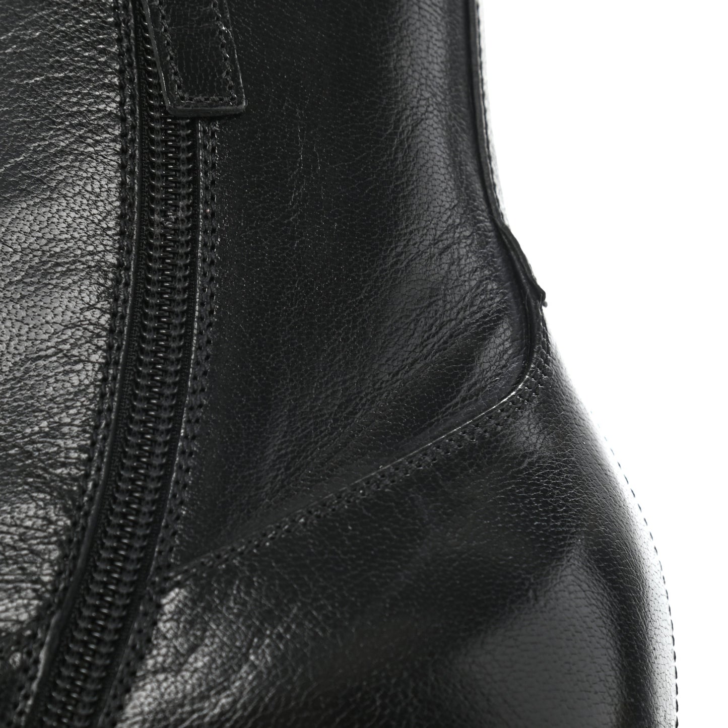 Goatskin Kitten Chain Horsebit Ankle Boots 39.5 Black
