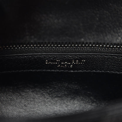 Saint Laurent Sheepskin Matelasse Chevron Monogram Medium College Bag Black 8 of 9