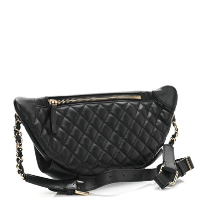 Chanel Lambskin Quilted Waist Bag Fanny Pack Black 4 of 11