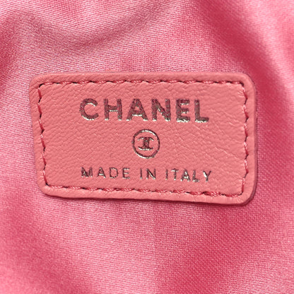 Chanel Lambskin Camellia Embossed Cosmetic Case Pink 5 of 11