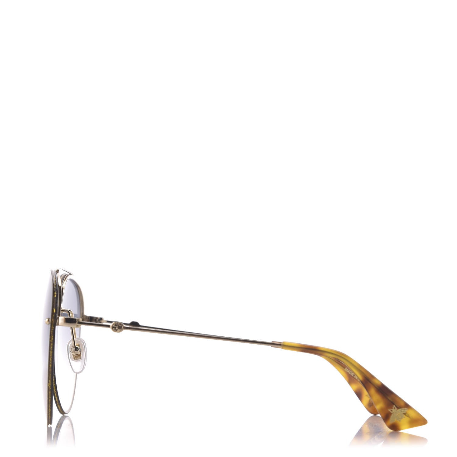 Gucci Glitter Aviator Sunglasses GG0351S Gold 3 of 9