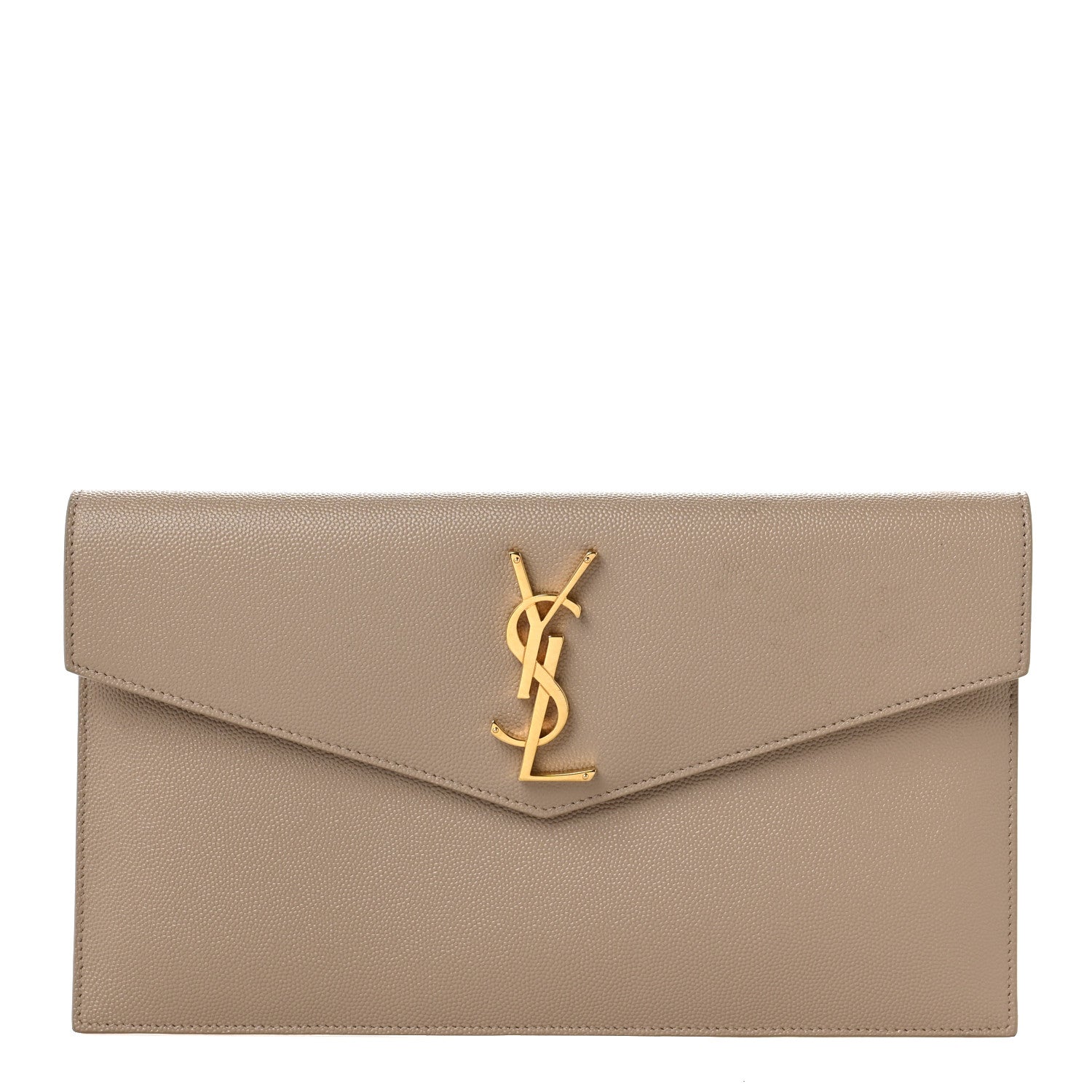 Saint Laurent Grain De Poudre Uptown Pouch Dark Beige 1 of 8