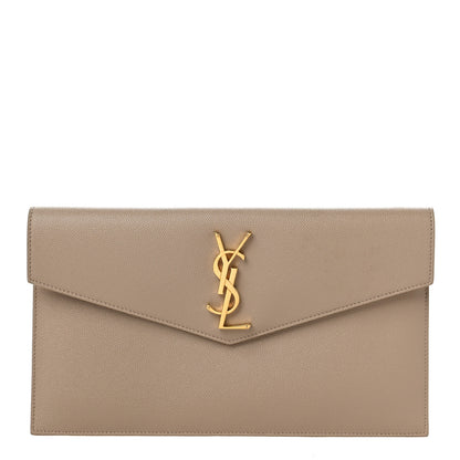 Saint Laurent Grain De Poudre Uptown Pouch Dark Beige 1 of 8