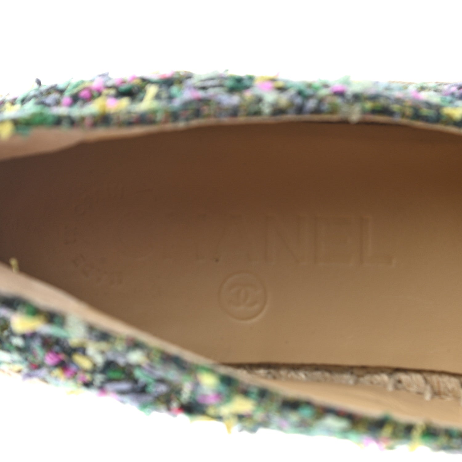 Chanel Tweed CC Espadrilles 38 Turquoise Multicolor 8 of 9