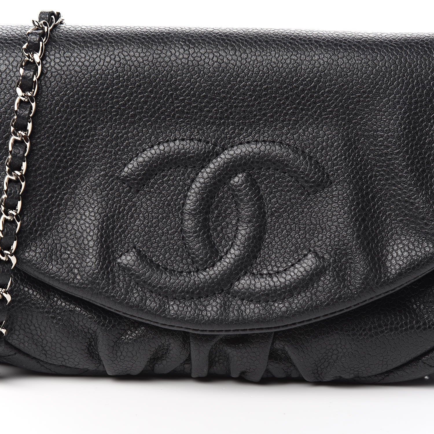 Chanel Caviar Half Moon Wallet On Chain WOC Black 11 of 12