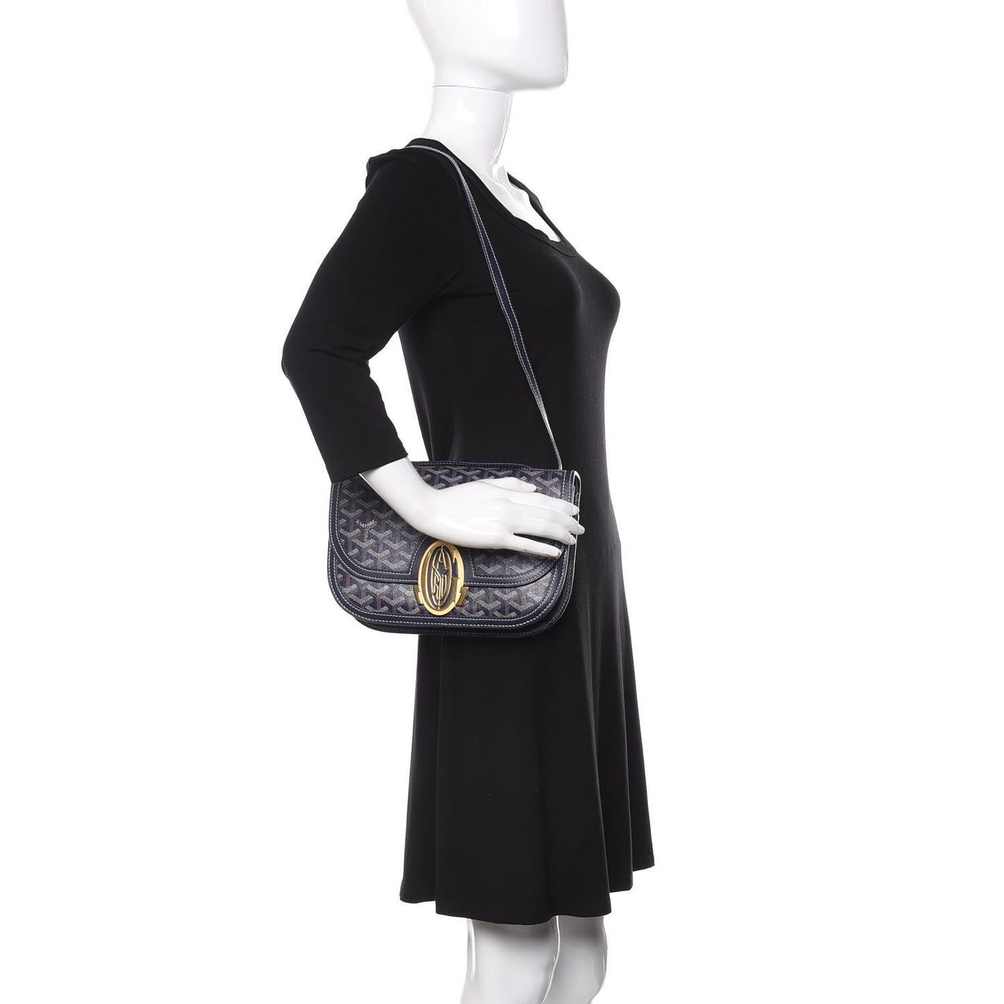Goyardine 233 PM Shoulder Bag Navy