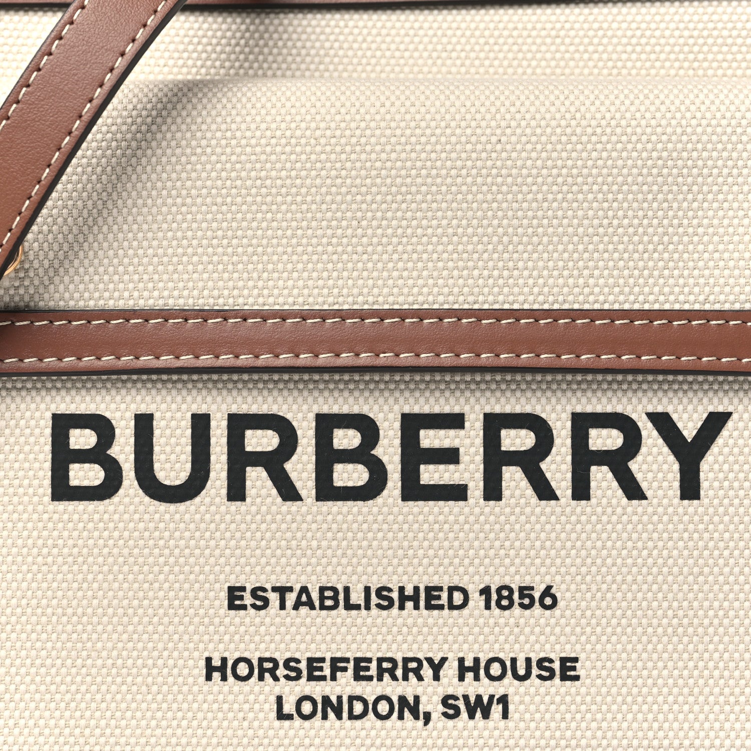 Burberry Canvas Smooth Calfskin Two Tone Mini Pocket Bag Natural Malt Brown 8 of 11