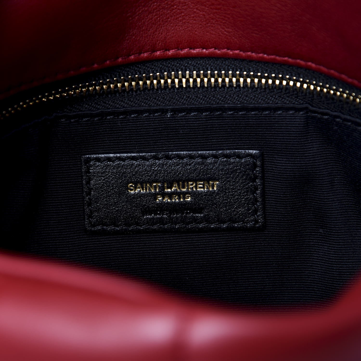 Saint Laurent Lambskin Quilted Small Loulou Puffer Monogram Chain Satchel Red 6 of 9